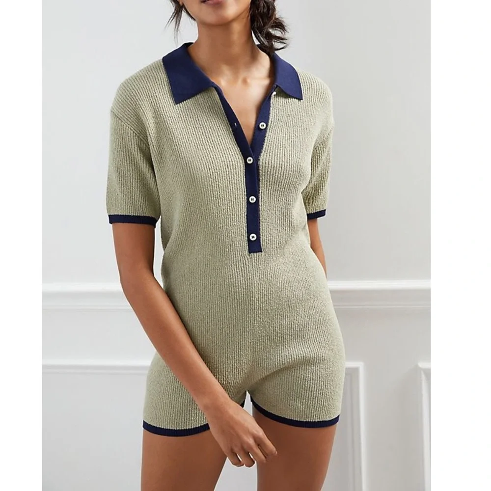 Anthropologie polo knit romper play suit - Picture 1 of 9